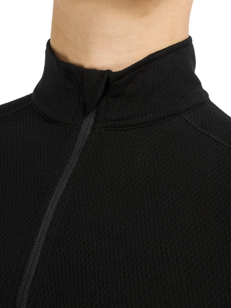 Men's half zip LS castor dark - Rewoolution